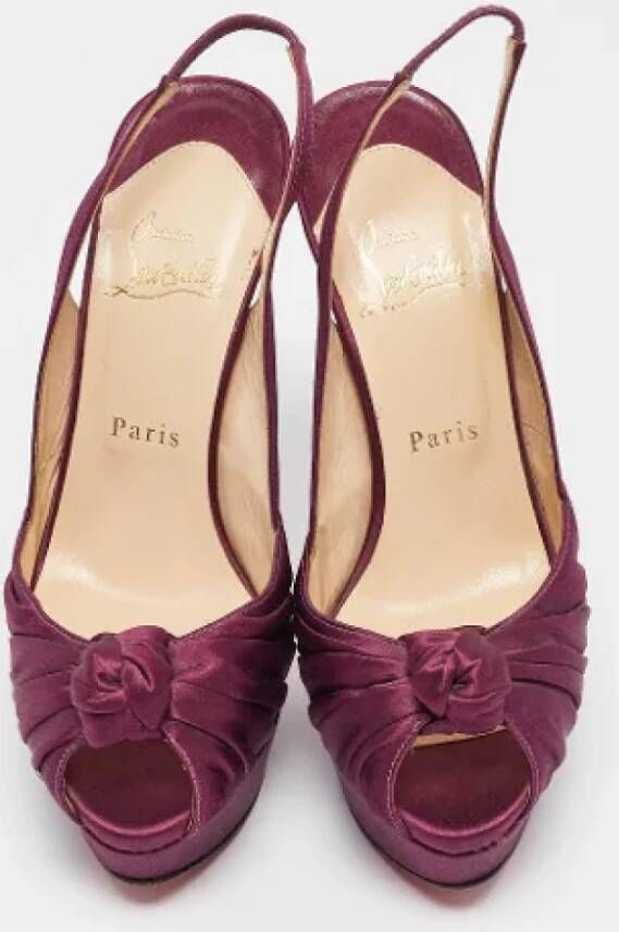 Christian Louboutin Pre-owned Satin heels Purple Dames