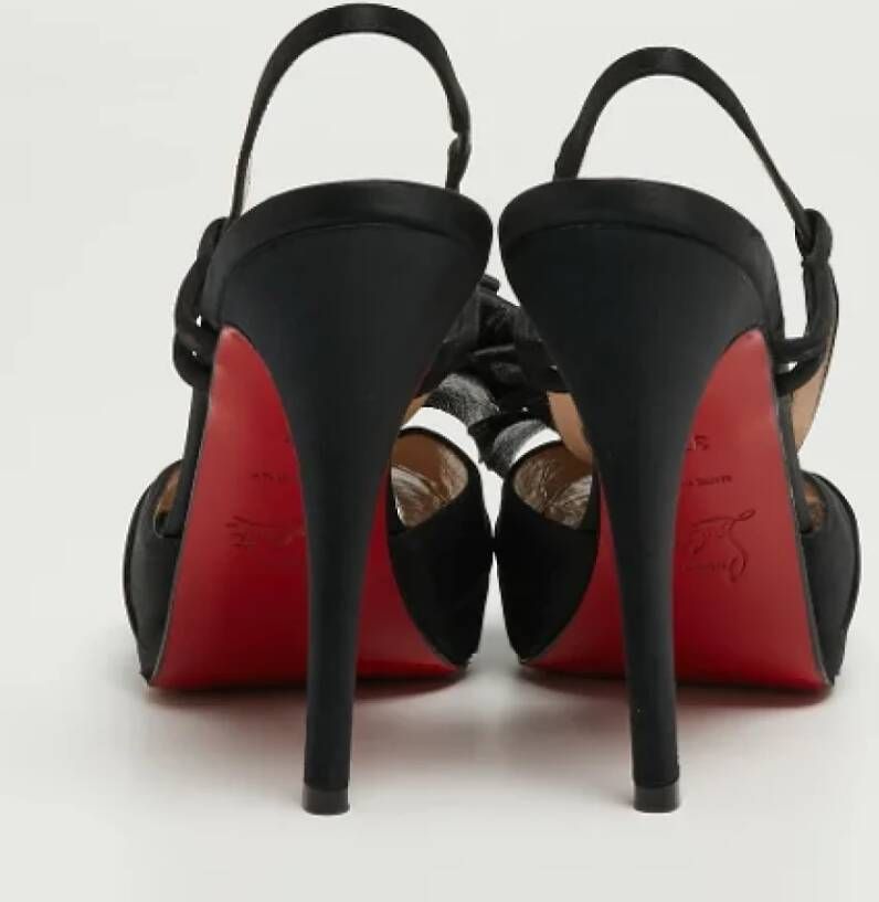 Christian Louboutin Pre-owned Satin sandals Black Dames