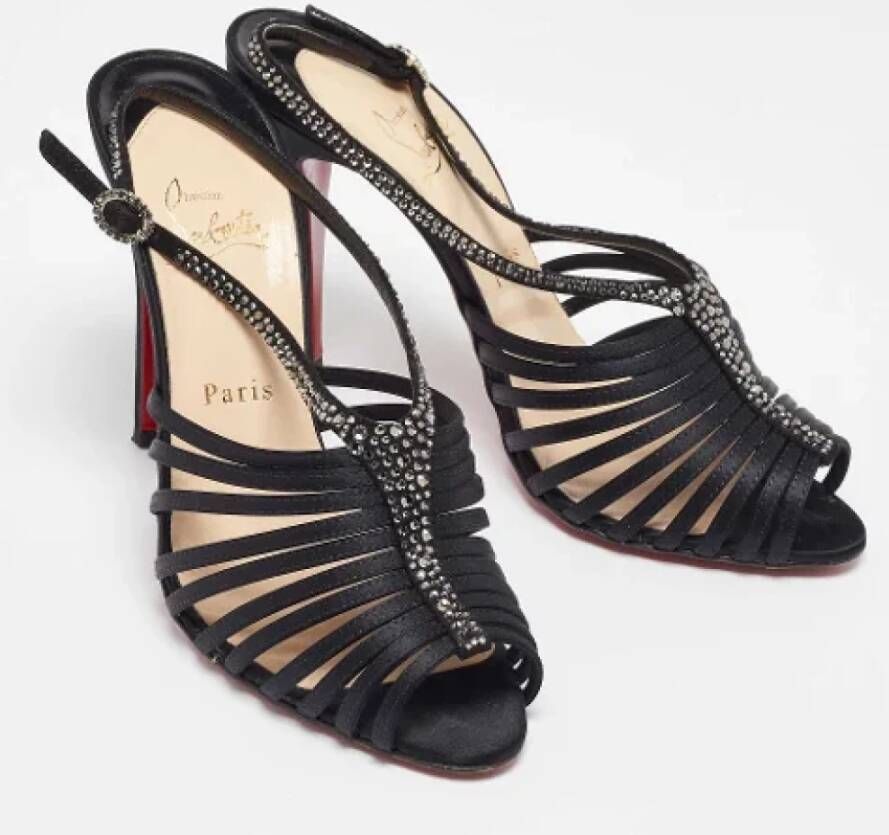 Christian Louboutin Pre-owned Satin sandals Black Dames