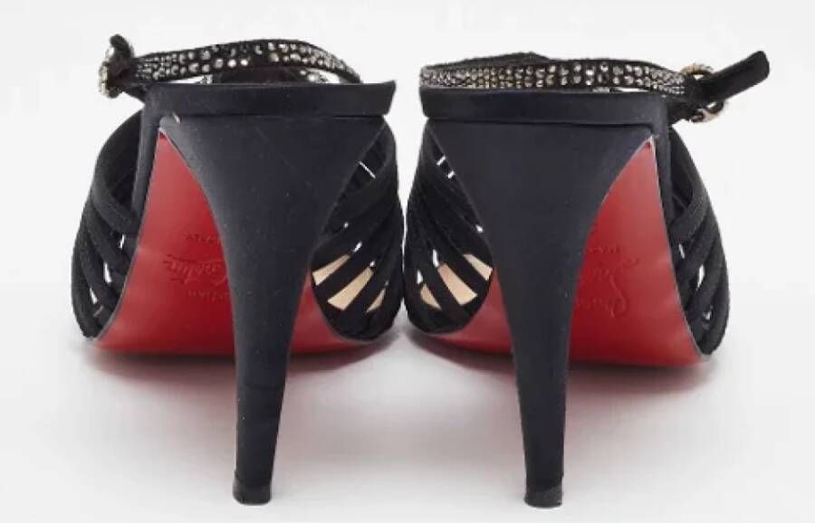 Christian Louboutin Pre-owned Satin sandals Black Dames