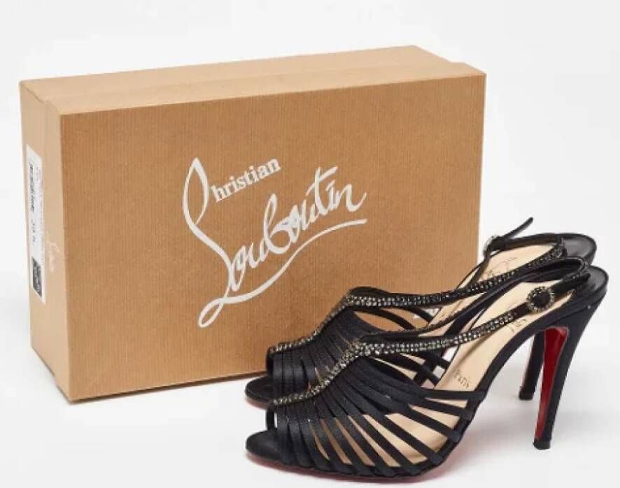 Christian Louboutin Pre-owned Satin sandals Black Dames