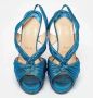 Christian Louboutin Pre-owned Satin sandals Blue Dames - Thumbnail 2