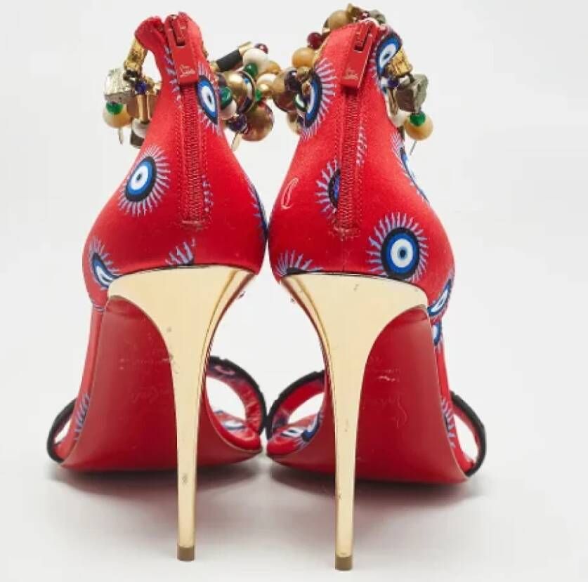 Christian Louboutin Pre-owned Satin sandals Red Dames