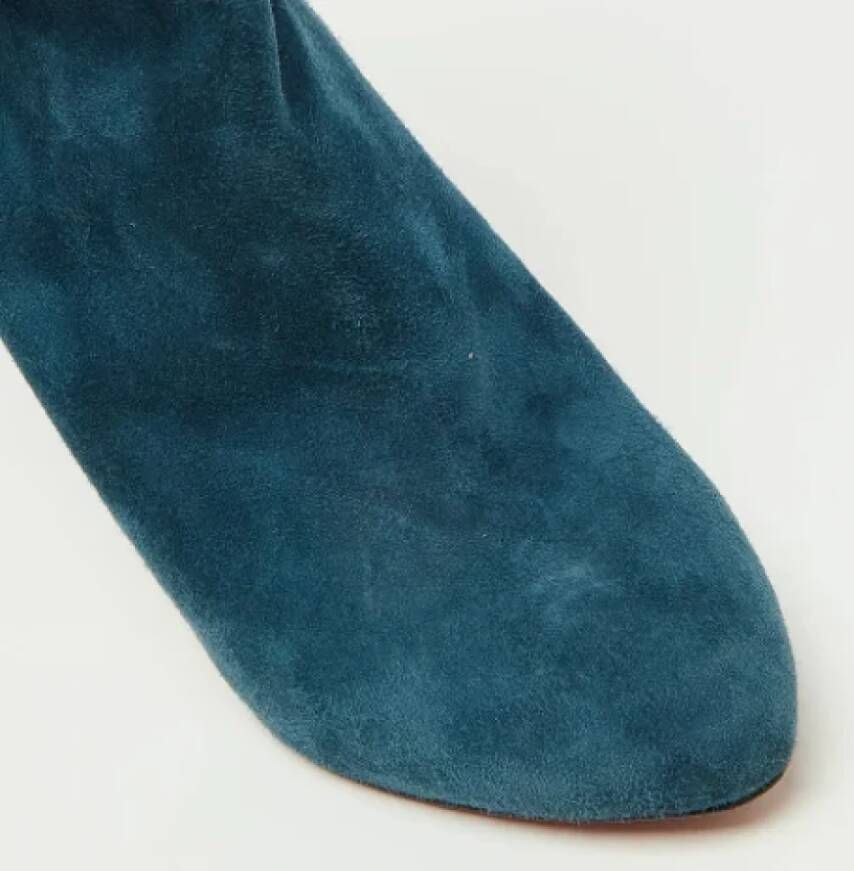 Christian Louboutin Pre-owned Suede boots Blue Dames