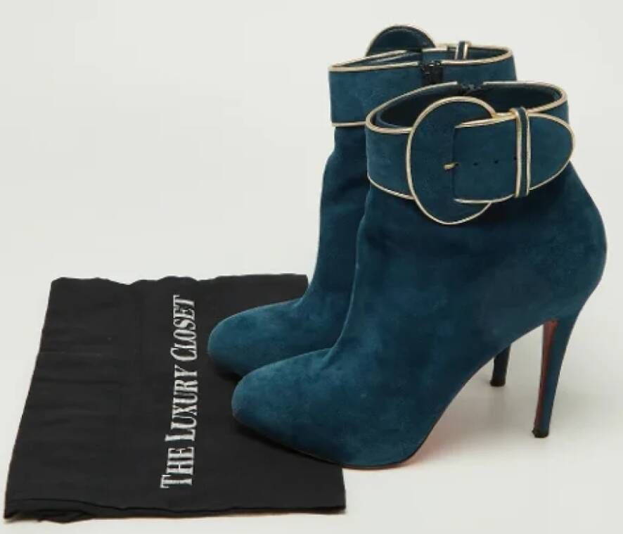 Christian Louboutin Pre-owned Suede boots Blue Dames