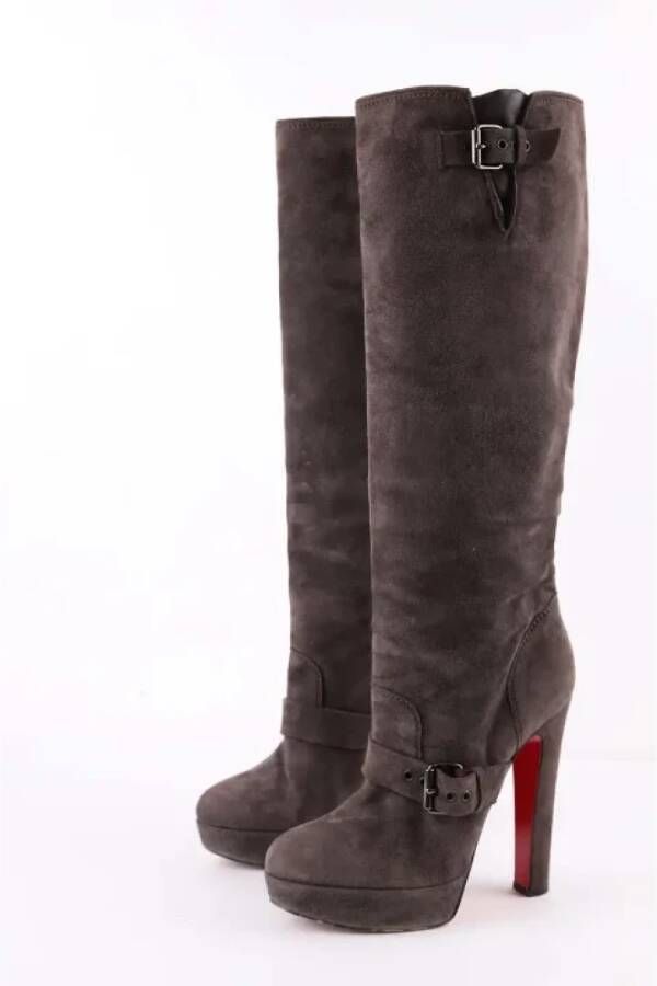 Christian Louboutin Pre-owned Suede boots Brown Dames