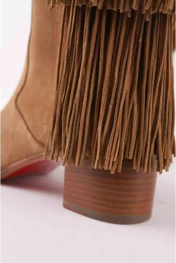 Christian Louboutin Pre-owned Suede boots Brown Dames