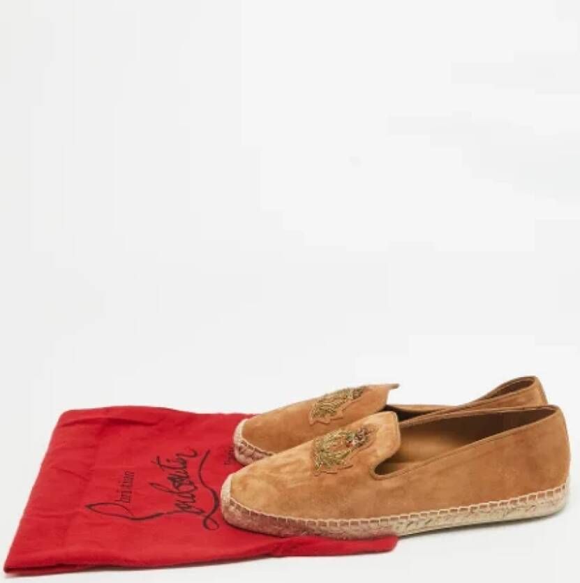 Christian Louboutin Pre-owned Suede espadrilles Brown Dames