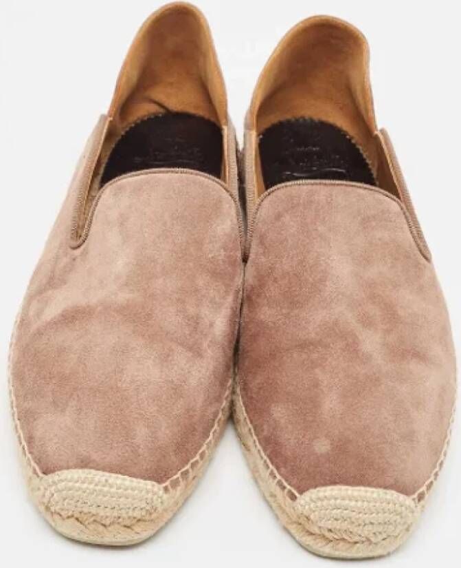 Christian Louboutin Pre-owned Suede flats Beige Dames