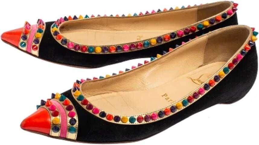 Christian Louboutin Pre-owned Suede flats Black Dames