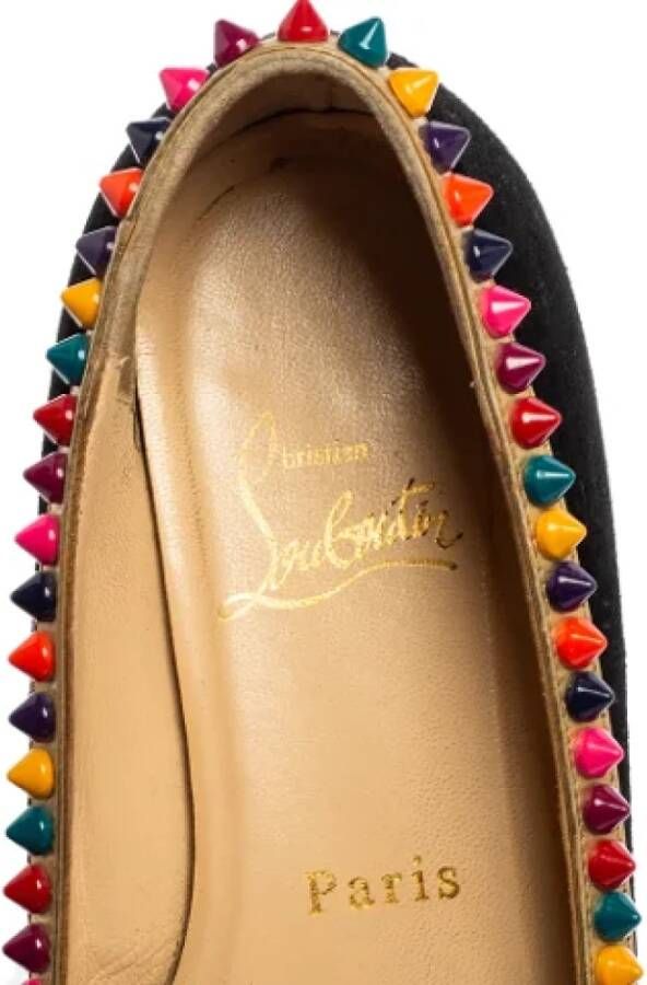 Christian Louboutin Pre-owned Suede flats Black Dames