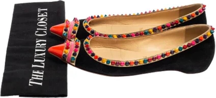 Christian Louboutin Pre-owned Suede flats Black Dames