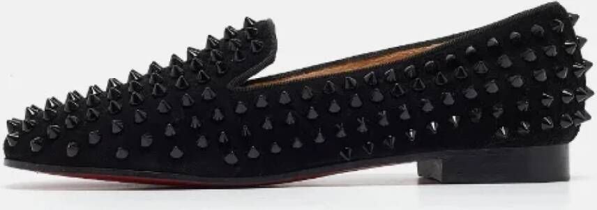 Christian Louboutin Pre-owned Suede flats Black Dames