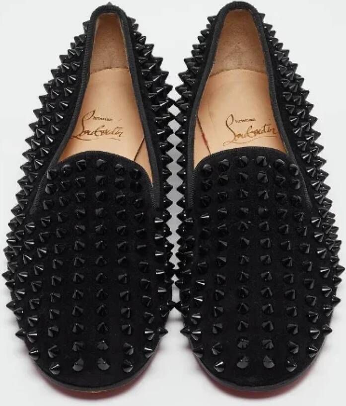 Christian Louboutin Pre-owned Suede flats Black Dames