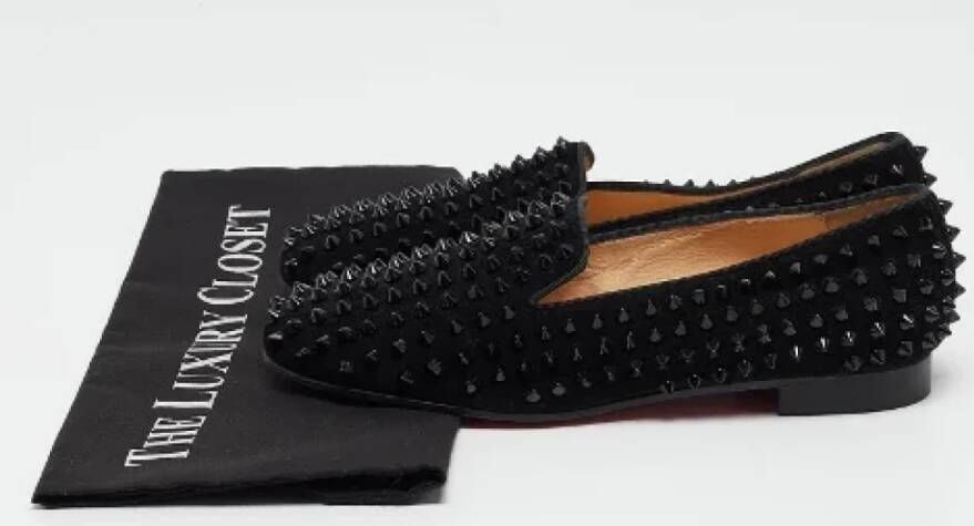 Christian Louboutin Pre-owned Suede flats Black Dames