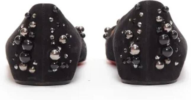 Christian Louboutin Pre-owned Suede flats Black Dames