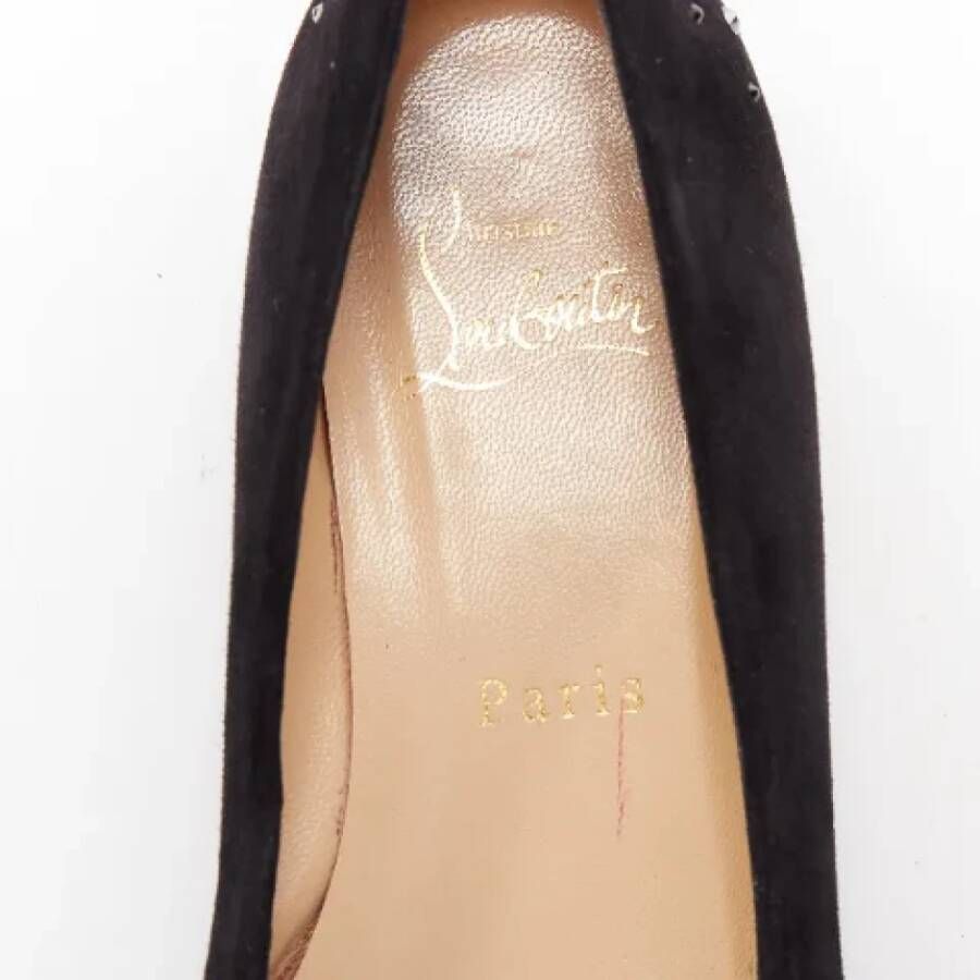 Christian Louboutin Pre-owned Suede flats Black Dames