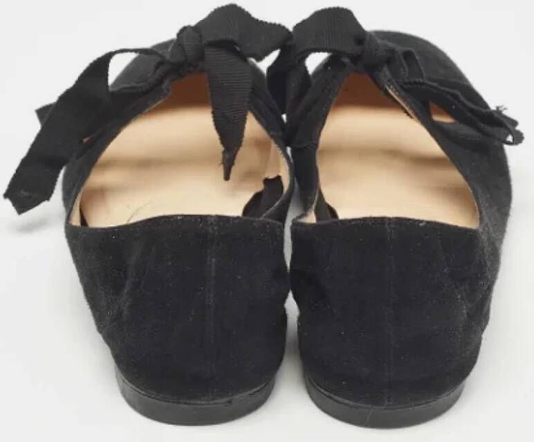 Christian Louboutin Pre-owned Suede flats Black Dames