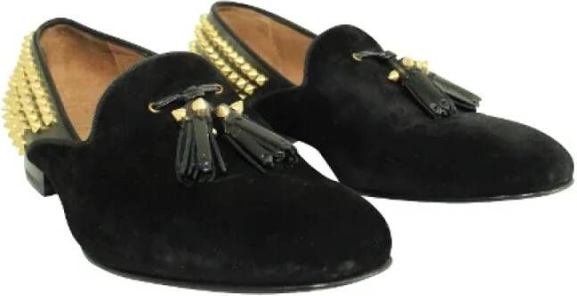 Christian Louboutin Pre-owned Suede flats Black Dames