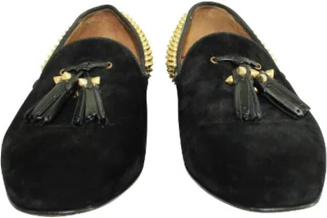 Christian Louboutin Pre-owned Suede flats Black Dames