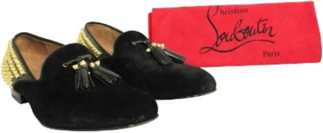 Christian Louboutin Pre-owned Suede flats Black Dames