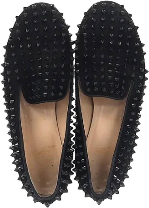 Christian Louboutin Pre-owned Suede flats Black Dames