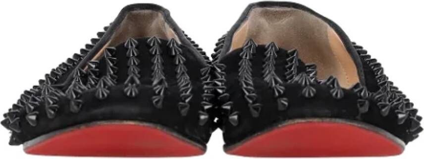 Christian Louboutin Pre-owned Suede flats Black Dames