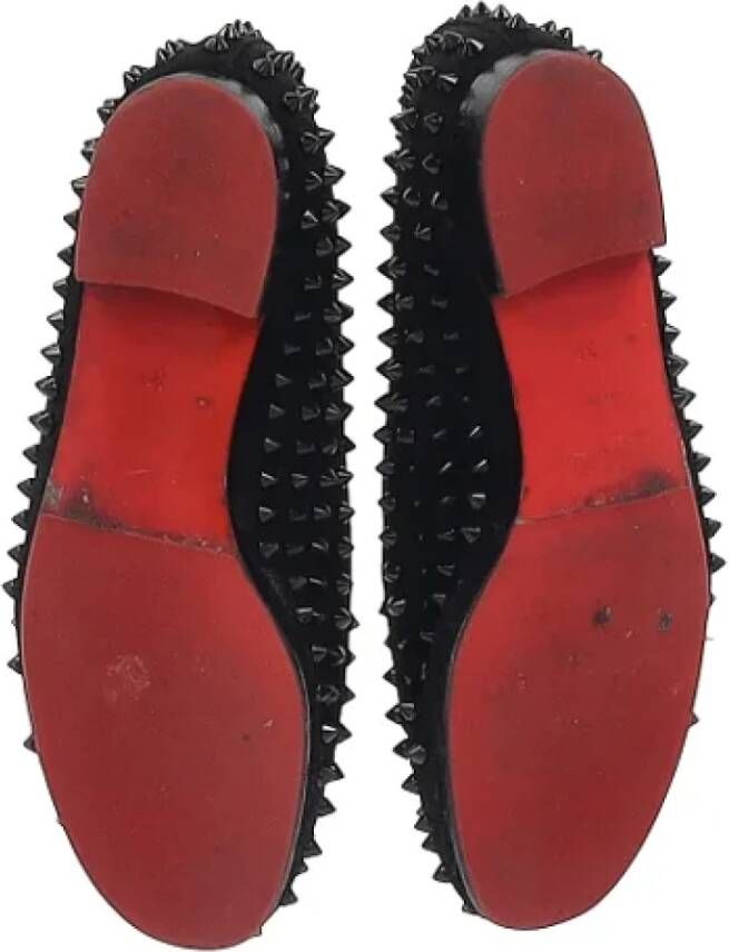 Christian Louboutin Pre-owned Suede flats Black Dames