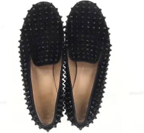 Christian Louboutin Pre-owned Suede flats Black Dames