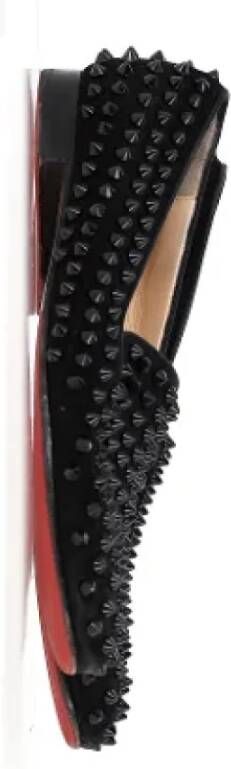 Christian Louboutin Pre-owned Suede flats Black Dames