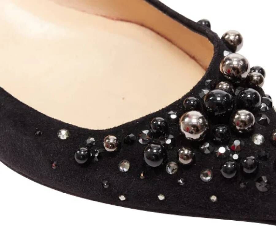 Christian Louboutin Pre-owned Suede flats Black Dames