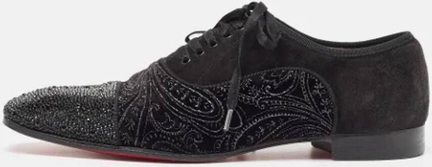 Christian Louboutin Pre-owned Suede flats Black Heren