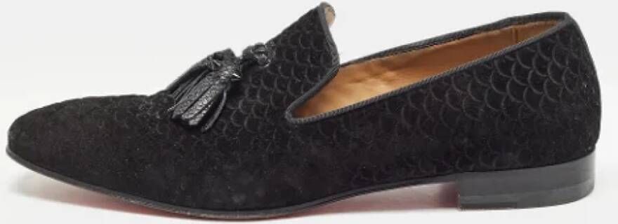 Christian Louboutin Pre-owned Suede flats Black Heren