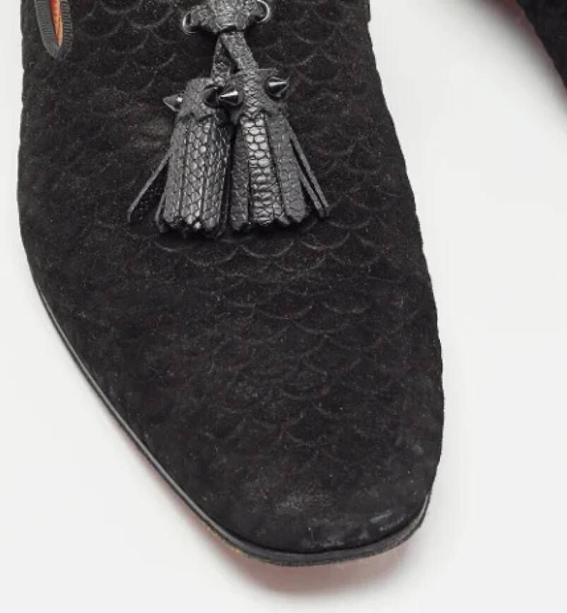 Christian Louboutin Pre-owned Suede flats Black Heren