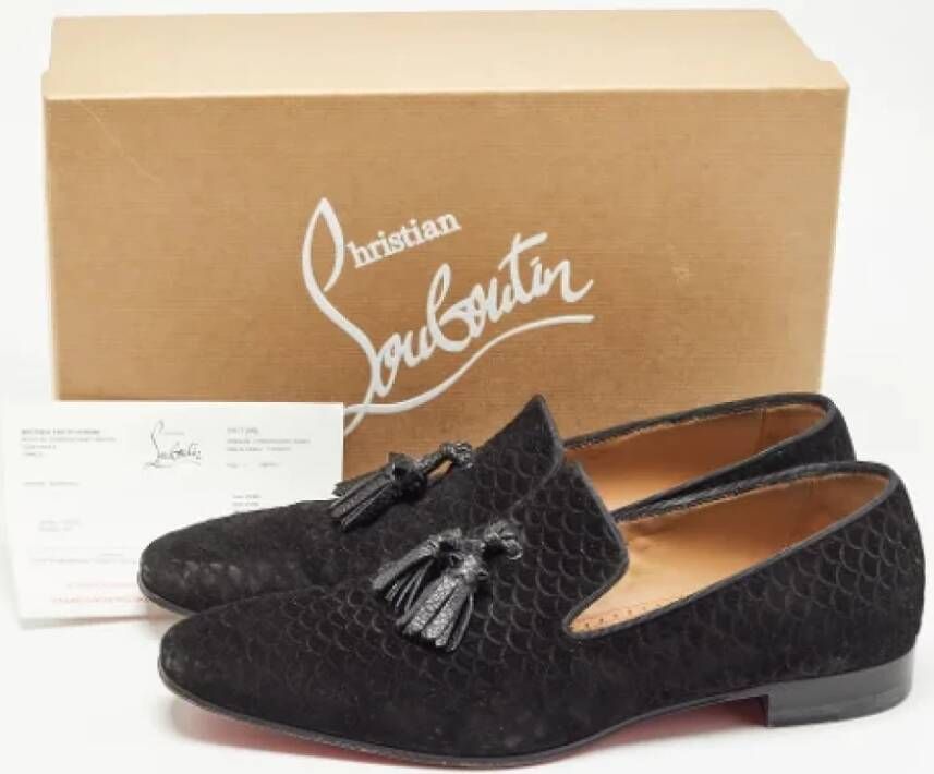 Christian Louboutin Pre-owned Suede flats Black Heren