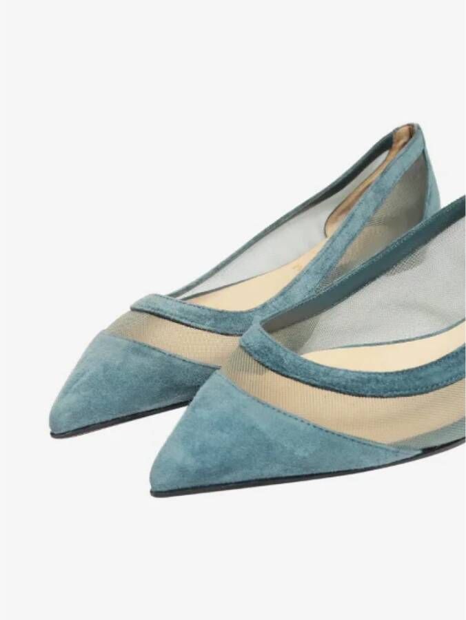 Christian Louboutin Pre-owned Suede flats Blue Dames