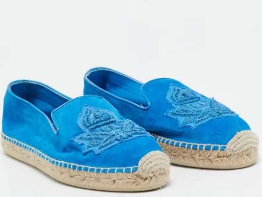 Christian Louboutin Pre-owned Suede flats Blue Dames