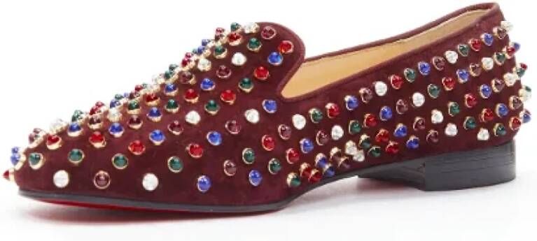 Christian Louboutin Pre-owned Suede flats Multicolor Dames