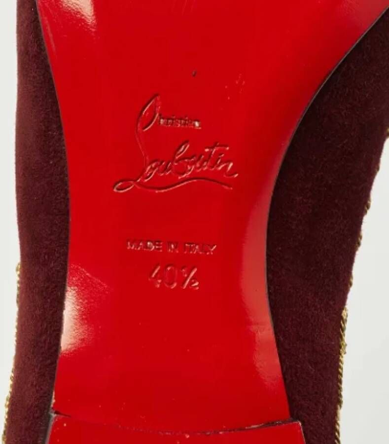 Christian Louboutin Pre-owned Suede flats Red Dames