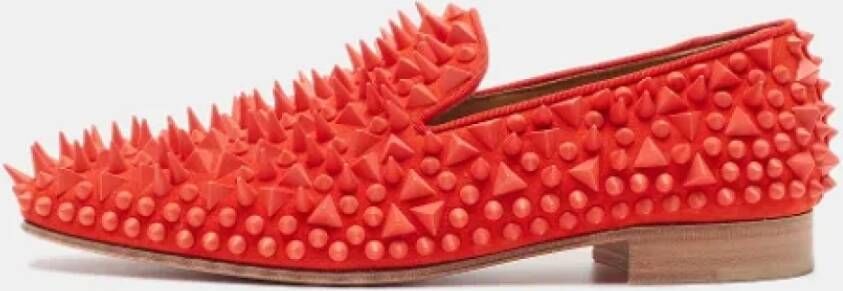 Christian Louboutin Pre-owned Suede flats Red Dames