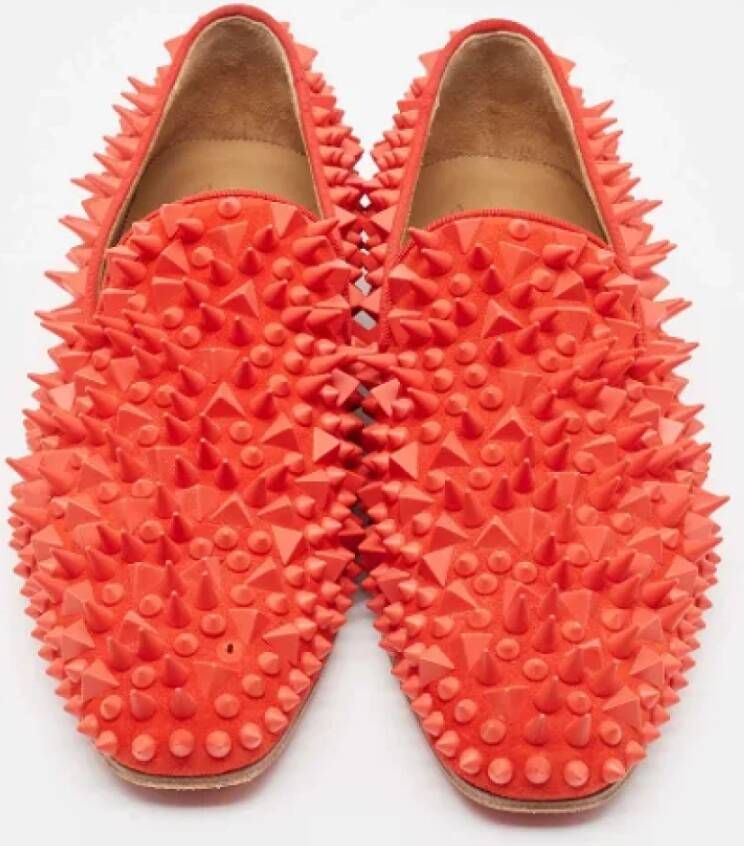 Christian Louboutin Pre-owned Suede flats Red Dames