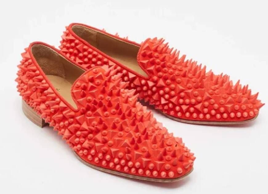 Christian Louboutin Pre-owned Suede flats Red Dames