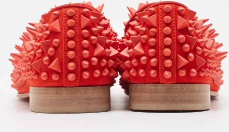 Christian Louboutin Pre-owned Suede flats Red Dames