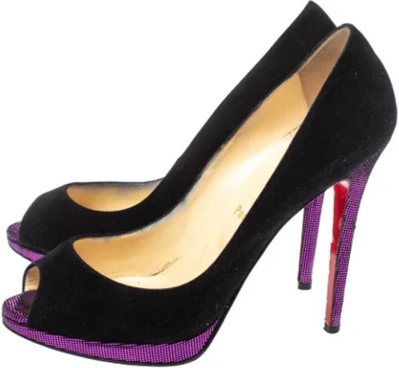 Christian Louboutin Pre-owned Suede heels Black Dames