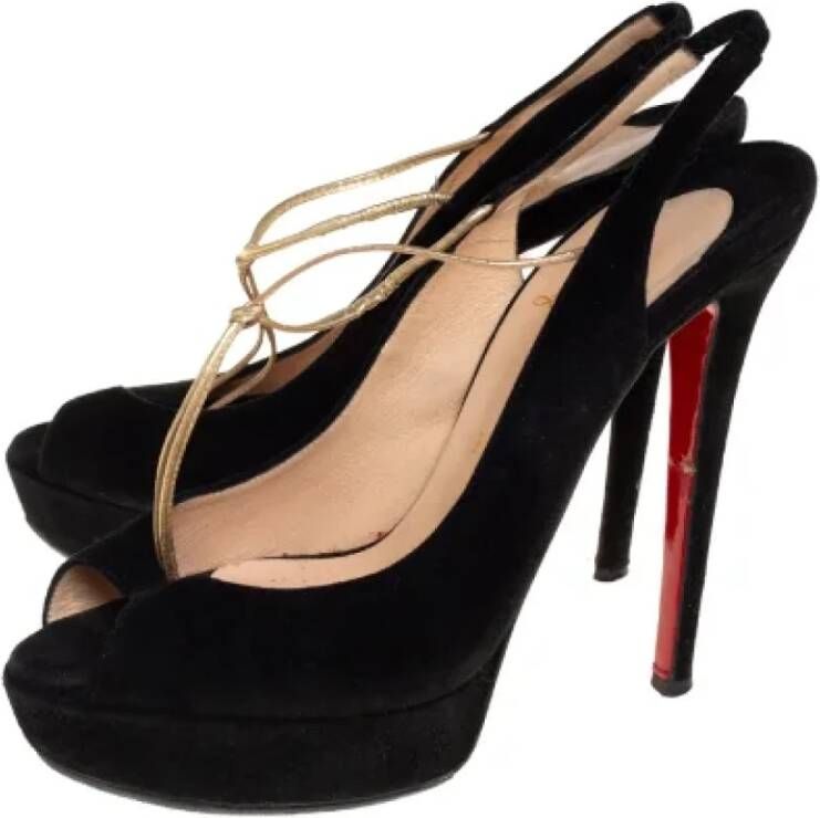 Christian Louboutin Pre-owned Suede heels Black Dames