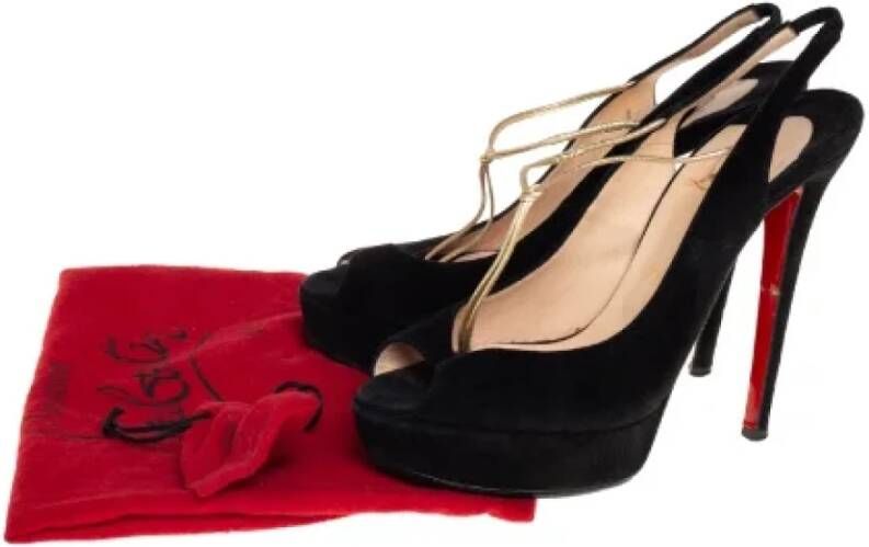 Christian Louboutin Pre-owned Suede heels Black Dames