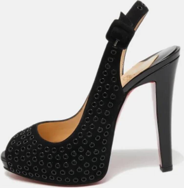 Christian Louboutin Pre-owned Suede heels Black Dames