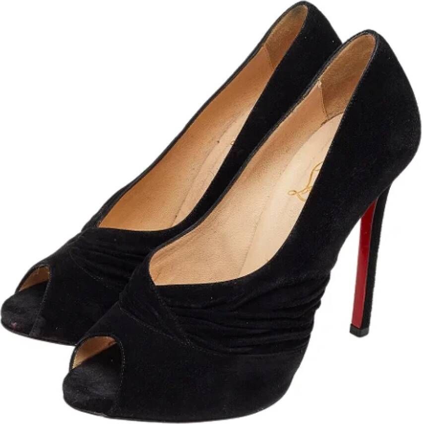 Christian Louboutin Pre-owned Suede heels Black Dames