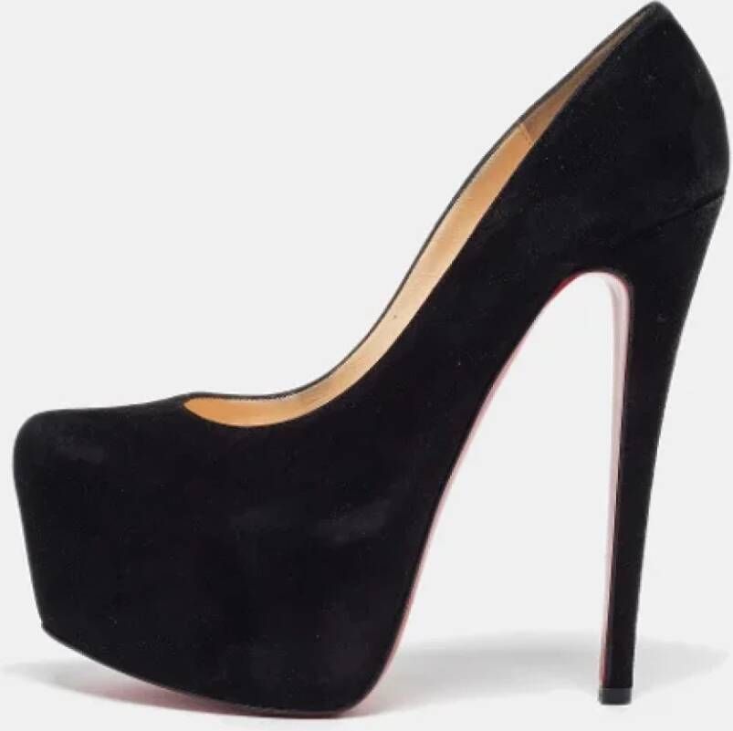 Christian Louboutin Pre-owned Suede heels Black Dames