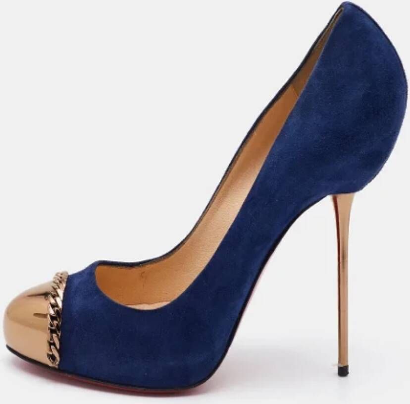 Christian Louboutin Pre-owned Suede heels Blue Dames